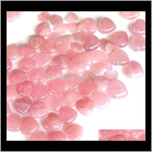 Konst och hantverk Natural Rose Quartz Shaped Pink Carved Palm Love Healing Gemstone Lover Gife Stone Crystal Heart Gems EWF3424 Sejid OCQCP