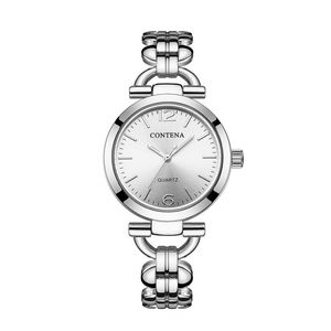 Нарученные часы Contena Женщины роскошные из нержавеющей стали маленькие кварцевые часы Ladies Business Watch Move