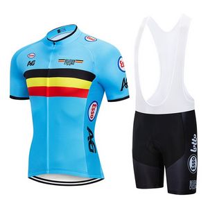 2021 Belgia Jazda na rowerze Jersey 9D Bib Set MTB Szorty rowerowe Garnitur Ropa Ciclismo Męskie Letnie Szybka Sucha Odzież Rowerowa Maillot Culotte