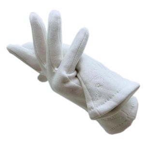 Handskar Winter Wrist Fashion Lycra Plus Cashmere White Imitation Fur Fodergödsel för att öka fem fingrarna