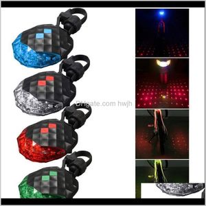 Fahrradlichter Radfahren Rücklicht 2 Laserstrahl 5 LED Mountainbike Sicherheitswarnlampe Wasserdichte Werkzeuginstallation Reu XMIUK