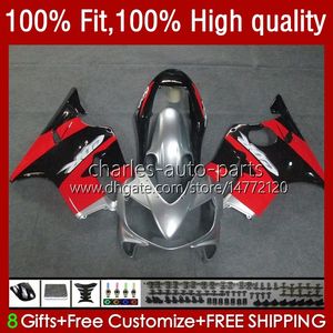 Carene per stampi ad iniezione per HONDA CBR 600 F4i FS CC F4 i 600F4i CBR600 F4i 04 05 06 07 55No.53 CBR600F4i 600CC 2004 2005 2006 2007 CBR600FS 04-07 Kit corpo OEM rosso blk argento