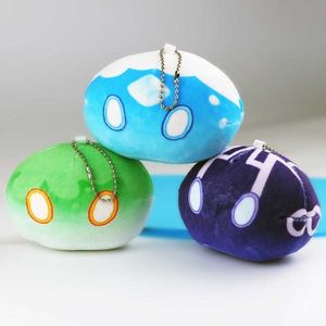 Portachiavi Cordini Gioco Anime Genshin Impact Slime Peluche Portachiavi Bambola 8 Stile Cosplay Carino Tiro Manciata Giocattoli Cartone animato Compleanno Regalo di Natale All'ingrosso Y0728