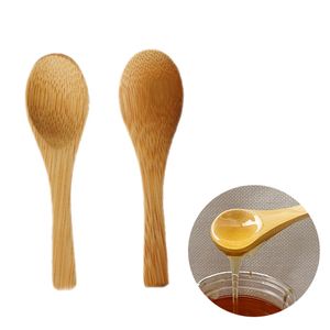 Mini Bambusowa łyżka miodu Dippers Teaspoon Lody Scoop Małe łyżki do Sugar Przyprawy Ślubne Ślub Ślubne 9 cm / 3.54in KDJK2107