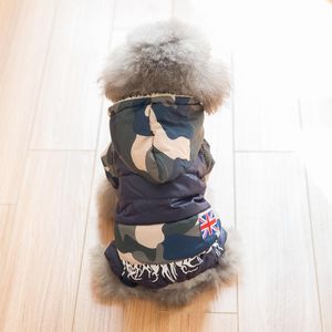 Abbigliamento per cani Hipidog Piumino invernale Camouflage Warm Addensare Flag Snowsuit Drop