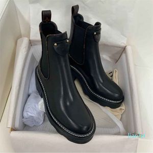 Bota de inverno de luxo marca Beaubourg preta de couro de bezerro feminino martin botas de alta qualidade feminina comabt botas de caminhada conforto caixa