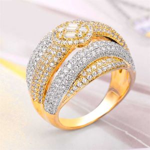 Bride Talk Luxury Märke Bröllop Ring för Kvinnor Cubic Zirconia Super Quality Julklapp Dubai Bridal Smycken Tillbehör 211217
