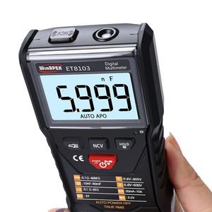 Multimetrar ET8103 Full Intelligent Digital Multimeter NCV True RMS Spänningsmotstånd Diod Mini Portabelt mätverktyg