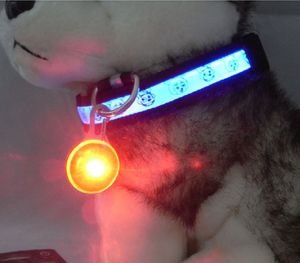 Pet Dog Cat Pendant Collar Flashing Bright Safety LED Pendants Security Necklace Night Light Collars Pendant DH8812