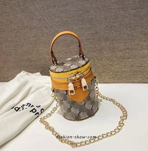 8Colors Kids Designer Torba PU List Drukuj Damskie Torebki Kobiety Boy Messenger Torby Mini Dziecko Zmień Wiadro Bucket Torebka Z Metal Pas Girl Gift