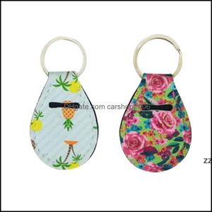 Favor Event Festive Party Supplies Home GardenPersonal Security Key Ring Coin Bags Neoprene Lipstick Pure White Custom Lanyard Keychains B