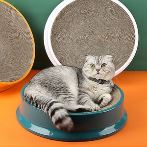 Rund kattskrapa bräda Kittengrinding Corrugated Scratcher Scratch-Resistant Cat Litter Pet Shelf Products