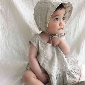 Elegant brojodery 3 stycken set trefärgade väst + shorts + hatt baby kläder toddler tjej outfit 210515