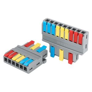 Beleuchtungszubehör Universeller kompakter elektrischer Splitter, Push-in-Schnellverbinder, SPL-Kabelverdrahtung, Klemmenblock-Anschlüsse, 0,08–6 mm2/AWG35–10, 10 Stück/Lot