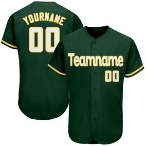 Jersey di baseball bianco-oro-001 verde