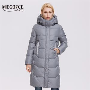 Miegofce Winter Women Kurtka Długa Wysoka Jakości Kurtka Bawełniana Kobiety Ciepły Płaszcz H Wersja Prosta Parka D21844 211221