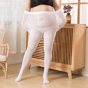 New Plus Size Sexy Breathable Tights White Transparent Women Pantyhose Spring Autumn Nylon Tights Stretchy Stockings Female Y1130
