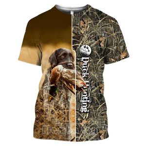 T shirts T shirts Top Mannen Tshirt Holiday D Print Wilde Dieren Mallard T shirt Dames O hals Hound Reed Hide Field Hunt Game Cosplay Kleding