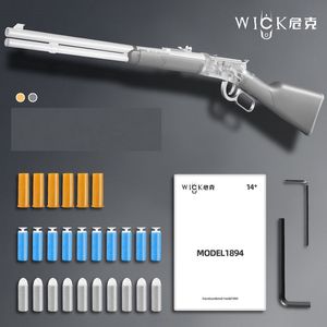 M1894 Winchester Shell Throwing Ejection Foam Darts Toy Gun Modell Launcher Manuell fotografering för vuxna Pojkar Presenter CS