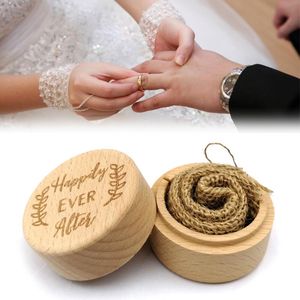 Gift Wrap Romantic Wedding Engagement Wooden Ring Packaging Box Proposal Antique Carving Personality Bride And Bridegroom Wood Pack Boxes