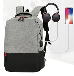 Mit USB-Rucksack Manner Multifunktionaler Einfarbiger Drei-Sets-Spleiß-Rucksack Aus Oxford-Stoff Mit Großem Fassungsvermögen