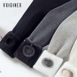 Winterwarme, mit Fleece gefütterte, superdicke Leggings für Frauen, Spandex-Thermo-Leggins mit schlankem Muster 211204