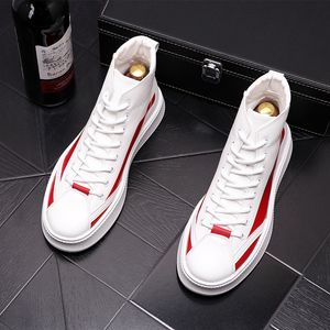 NEW Top White Men's Men Flat for Embroidery Red Board Shoes Espadrilles High Help Sneakers 108 182 's 103