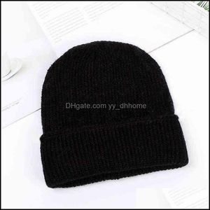 Bere / Skl Kapaklar Şapka Şapka, Atkılar Eldiven Moda Aksesuarları Kadın Kış Şapka Örme Beanie Kaşmir Cap Sonbahar Tavşan Kürk Bayanlar için