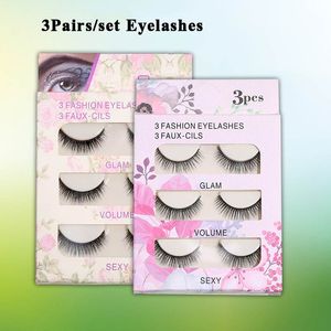 3 pary / zestaw mody rzęsy fałszywe rzęsa miękkie naturalne grube oko rzęsy przedłużające narzędzie do makijażu Beauty Faux Lash