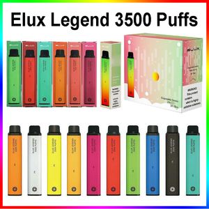 Elux Legend Disposable E cigarettes 3500 Puffs Vape Pen 1500mAh Battery Vaporizer Stick Vapor 2% 10ml Prefilled Cartridge Device pk Puff Bang XXL INFINITY