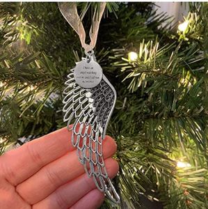 Christmas Ornaments Angel Wing Bell Charm Personalize Memorial Ornament For Loss of Loved Ones Inspired Heartfelt Souvenir Gift Xmas Pendant Decor HH21-620