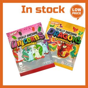 3 gmylar bags unicorns dragons totally awesome gummies packing bags candy gummy mg resealable Edibles pack bag packaging pk Backwoods bag