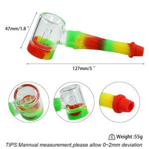 Silikonrör Rökpipor Glas Bongs Oljeplattformar Blanda Färgad Värmebeständig Bong För Cigarett