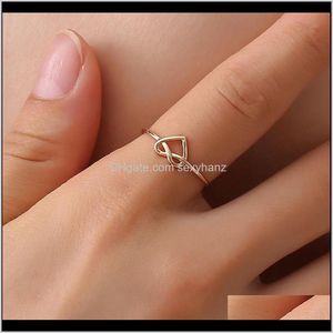 Band Mode Infinity Knot Hollow Love Opening Ringar Bowknot Peach Heart Simple Knuckle Hand Finger Ring Kvinnor Bröllop Gifts Tillbehör Dmbxu