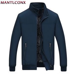 Mantlconx Spring Casual Brand Mens Jackor och Coats Stand Collar Zipper Man Ytterkläder Män Jacka Black Herrkläder 211013