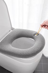 Winter Warmer Toilet Seat Cover Mat Bathroom Pad Cushion with Handle Thicker Soft Washable Closestool DHL