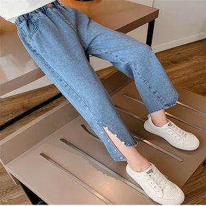 Sweet Kids Jeans Girls Pants Asymmetry Pearl slit wide-leg jeans Children Clothes For 3 4 5 6 7 8 9 10 11 12 13 Years Girl1 643 Y2