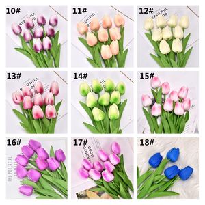 Decorative Flowers Mini PU plastic tulip simulation fake flower cross border wedding home decoration factory colors