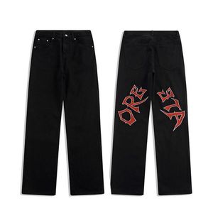 Men's Jeans Classic American Style Street Hip-hop Design Embroidered And Women's Tide Brand Casual Loose Straight-leg Pants