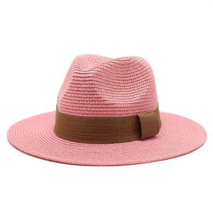 Панама соломенная шляпа женщина солнцезащитные шляпы дамы весенние лето Sunhat мужчины широкий боеприпасы крышка мужские джазовые колпачки женщины мода на открытом воздухе море пляж sunhats человек chapeau оптом