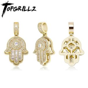 TOPGRILLZ 2020 New Hand Pendant Necklace With 4MM Tennis Chain High Quality Micro Pave Iced Out Cubic Zirconia Hip Hop Jewelry X0707