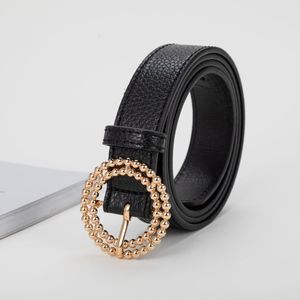 Cinture Moda Cintura decorativa per tutti i fiammiferi - Vendita di fibbie rotonde Ladies Retro Trend Cucito Canali di design da donna