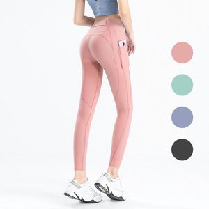 Women Leggings Yoga Pants Fitness Exercise Side Pocket Peach Hip Tights Sheer Joggers Sexy running sports trousers legging clothes clothing