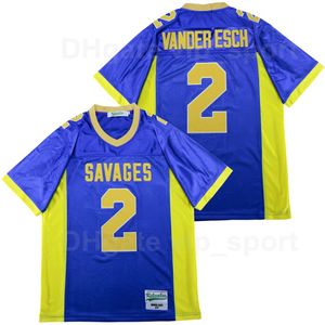 Maglia da calcio da uomo High School 2 Leighton Vander Esch Salmon River Savages Team Colore Viola Sport traspirante All Ing Puro cotone di buona qualità