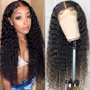 Hd Lace Frontal Wig 5x5 Closure Human Hair Pre Plucked 150% Density Water Wave Inviable Transparent 13x6 Front Wigs