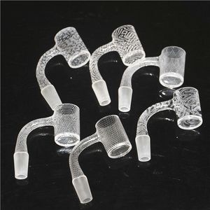 Chiodi Banger al quarzo sabbiato completamente saldati per fumatori 14mm maschio per bong Dab Rig Tappo in carburatore a bolle di vetro Nettare in silicone