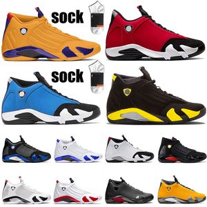 With Socks Jumpman 14 Mens 14s Basketball Shoes 2021 Top Quality Basket Trainers Sneakers Black Toe University Gold LAST SHOT Gym Red Desert Sand Thunder