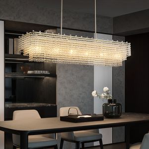 Candelabro de cristal moderno para sala de jantar Novo design ilha de cozinha pendurar luminárias Luxo Cristal Interior Lâmpadas Indoor