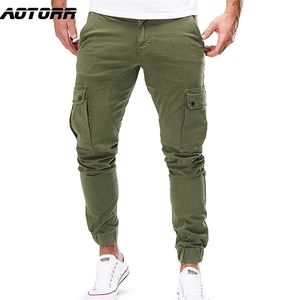 Erkekler Kargo Askeri Pantolon Rahat Sıska Pantolon Joggers Sweatpants Çok Cep Spor Erkek Taktik Hip Hop Kalem 210715