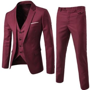 Mäns kostymer Blazers Mens Groom Wear Tuxedos 3 Piece Wedding Suit Groomsmen Man Formal Business for Men (Jacket + Pants + Vest)